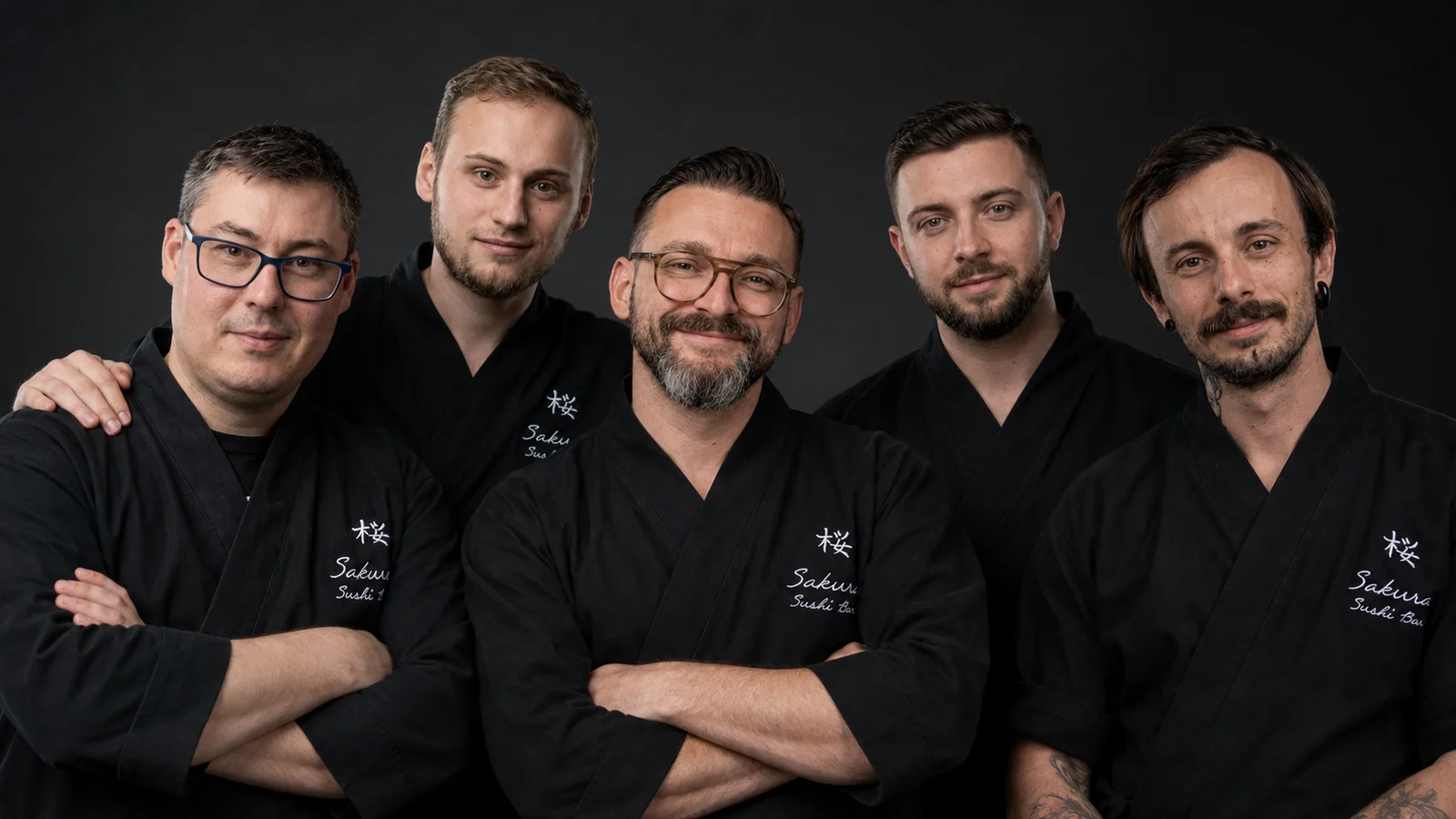 Cała ekipa Sakura Sushi Bar przy barze